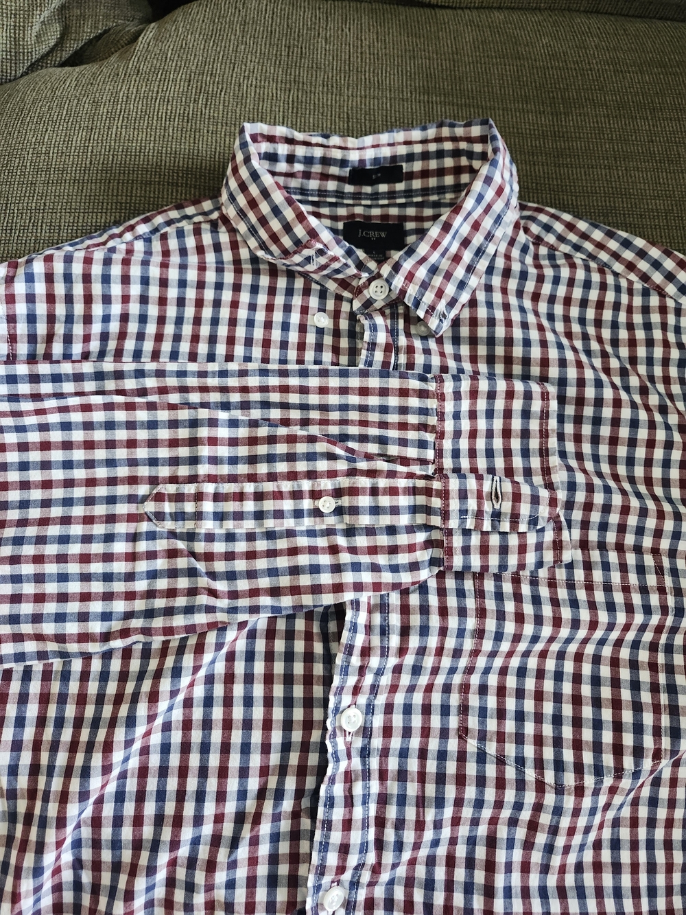 J. Crew Men’s Red & Blue Gingham Button-Down Shirt
